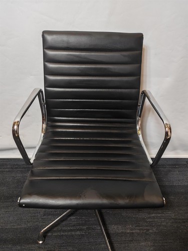 Black and chrome swivel chair - and,